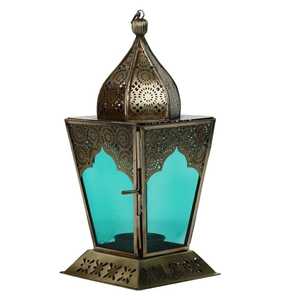 Brass Lantern <b>Candle</b> <b>Holder</b> With Intricate Cutout Design For Home Decoration - Product Image 3