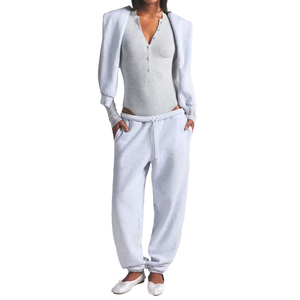 Conjunto de Sudadera con Capucha y Pantalones Deportivos de Felpa de Algodón Premium de Marca Privada para Mujer, Conjunto de 2 Piezas, Ropa Deportiva Holgada, Proveedor OEM Personalizado - Product Image 6