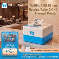 Imprimante thermique de reçus et d'étiquettes BRIGHTEK P20 58 mm (2 pouces) USB de bureau pour codes-barres, codes QR, autocollants et factures de point de vente pour les commerces de détail