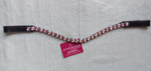 Banda para cejas ecuestre de alta calidad Cuero de caballo con decoración de cristal ostentoso Logotipo personalizado para montar - Product Image 4