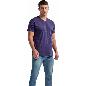 Camiseta con cuello en V de último diseño, 100% algodón, camiseta de manga corta a la moda para hombre, camiseta de verano con logo personalizado, camisetas para hombre - Product Image 3
