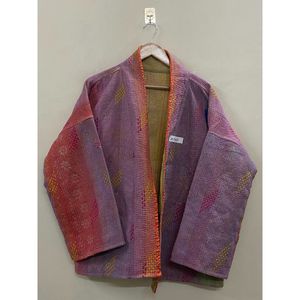Handmade 100% Cotton <b>Patchwork</b> kantha Kimono <b>Jacket</b> Full Sleeve Shawl Collar Eco-Friendly Women's Wear <b>jacket</b> - Product Image 4