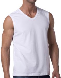 T-shirt sans manches pour homme en coton de qualité supérieure, logo personnalisé, coupe slim, t-shirt uni pour homme, t-shirts de sport - Product Image 4