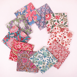 Pañuelo Floral de Algodón Orgánico Hecho a Mano en India para Cabello y Cuello, Estilo Boho, Ecológico, Transpirable, Ligero y Reutilizable para el Verano - Product Image 3