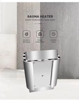 Pemanas Sauna Dalam Ruangan Harvia Vega Pro BC-23 Stainless Steel Silver Square Desain Modern Relaksasi Kontrol Panel Digital Remote