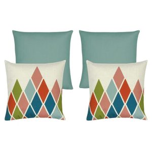 Funda de cojín de lino Vintage al por mayor de fábrica, funda de almohada de lino geométrica clásica decorativa de granja a la venta - Product Image 2