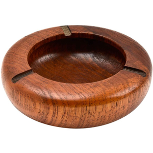 Cenicero de madera triangular hecho a mano, de madera maciza, con 3 ranuras para cigarros, decoración para el hogar u oficina, regalo único para hombres y amantes de los cigarros. - Product Image 6