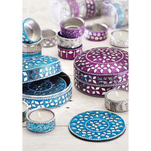 Conception de travail ronde perlée et miroir de haute qualité Boîte à bagues décorative en métal facile à transporter pour les cadeaux de bijoux - Product Image 2