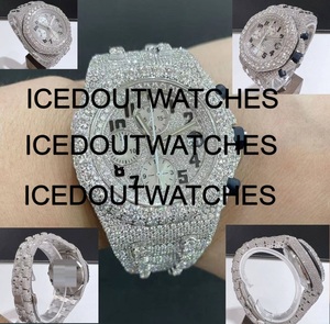 Montre de luxe pour homme en acier inoxydable avec moissanite VVS, collection Hip Hop, automatique, montre Hip Hop avec diamants de laboratoire - Product Image 4