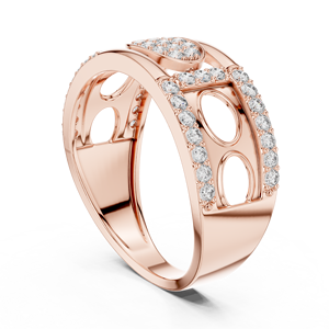 Luxury IGI Certified 18K Gold Plated Diamond <b>Open</b> Frame Wide Band <b>Ring</b> for Women Wedding & Party Yellow Rose Gold - Product Image 6