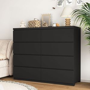 Commode de chambre moderne en bois à 8 tiroirs, armoire haute avec 8 tiroirs de rangement - Product Image 2