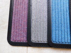 Modern Rectangle <b>Doormat</b> Set Multi Color Polyester Indoor Mat with Geometric Border for Entryway and Stairs - Product Image 3