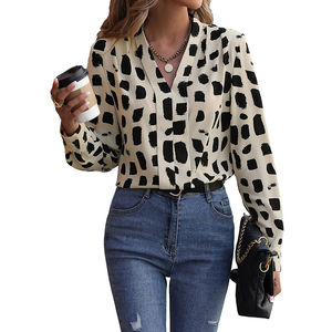 Ropa para mujer, blusas estampadas, blusas de moda informales de manga larga para oficina, camisas de trabajo para mujer, nuevas blusas de moda - Product Image 4