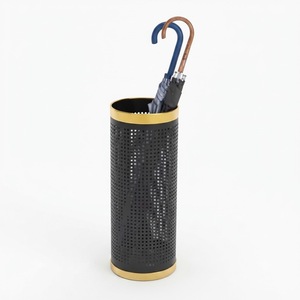 White Metal <b>Umbrella</b> Stand for Entryway Freestanding Hollow Geometric Design <b>Umbrella</b> Holder With Rust-Resistant Finish On Sale - Product Image 3