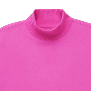 Sudadera de alta calidad para mujer, de uso diario, de forro polar, con logo personalizado, color marfil liso, cuello simulado, estilo oversize, para jóvenes, de tejido grueso. - Product Image 5