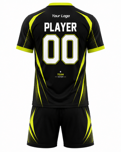 Ensemble de maillots et shorts de football personnalisés pour hommes, sublimés, respirants, anti-transpiration, uniforme de football unisexe pour adultes, été, 100% polyester - Product Image 2