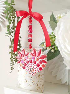 Artesanía en Vidrio Exim, Mosaico de Corazón Art Deco, Decoración Colgante para Acción de Gracias, Hecho a Mano, Ornamental, Multifuncional, Móvil - Product Image 3