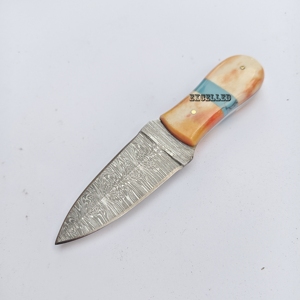 Handmade Damascus Steel Fixed Blade Industrial Grade <b>Bone</b> <b>Handle</b> Camping Outdoor Fruit <b>Knife</b> OEM Customizable - Product Image 1