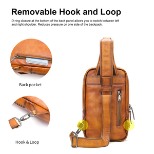 Bolso Bandolera de Piel Genuina para Hombre, Mochila de Viaje, Bolso Cruzado de Piel, Bolso de Pecho de Piel para Hombre - Product Image 3
