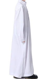 White Color Dress Kids <b>Thobes</b> Robes Long Length Breathable Jubba Ramadan Gift For Kids With Chest Pocket Buttons Up <b>Thobes</b> - Product Image 6