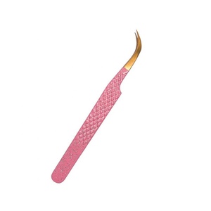 Customized Professional Salon Stainless Steel Eyelash Tweezers with Precision Smooth Tip for Excellent <b>Grip</b> Control Model 535.0 - Product Image 1
