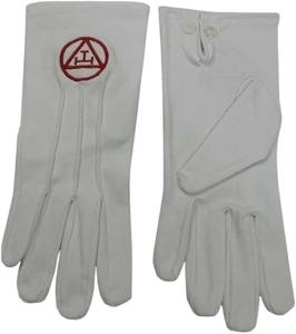 Collier de chaîne maçonnique Royal Arch, bijou de Scribe du chapitre, avec gants, en tissu Valvat - Product Image 6