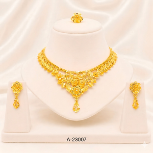 Ensemble de collier plaqué or en gros avec boucles d'oreilles |   Bijoux de mode pour femmes A-23432 - Product Image 5