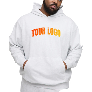 Sweat-shirt à capuche surdimensionné en molleton 100% coton, coupe décontractée, logo imprimé personnalisé, style streetwear pour homme - Product Image 1