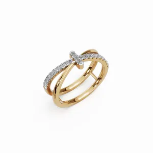 แหวนเพชรโอเชียนส์ เอ็มเบรส ลักชัวรี แล็บโกรว์น ไดมอนด์ ทองคำ 18K สีเหลือง พร้อมเพชรทรงกลมเจียระไนแบบบริลเลียนท์ และใบรับรอง IGI สำหรับผู้หญิง - Product Image 4
