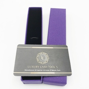 กล่องใส่การ์ดสีม่วงพร้อมกระดาษสีเงินแวววาวนำเข้ากล่องใส่การ์ดแฮนด์เมดแบบยั่งยืนบรรจุภัณฑ์โลโก้ส่วนตัว - Product Image 3
