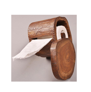 Support mural en bois haut de gamme pour papier toilette avec étagère et rangement – Accessoires de salle de bain décoratifs à prix abordable - Product Image 5