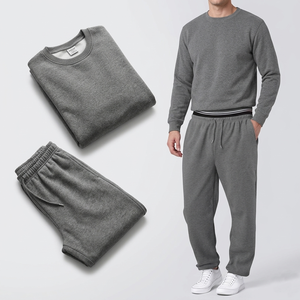 OEM Custom Design Crewneck <b>Sweatshirt</b> and Sweatpants Embossed Tracksuit for Men Women - Product Image 1