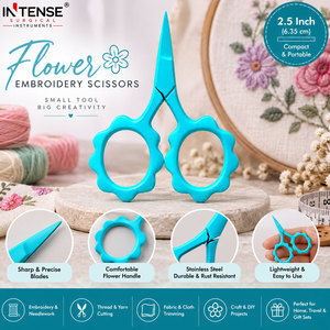 กรรไกรปักลายดอกไม้สแตนเลสขนาดเล็กสำหรับงานเย็บปักถักร้อย - Product Image 1