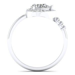 REYES High Quality Pear Cut 0.85 Carat Moissanite in 925 Sterling <b>Silver</b> Engagement <b>Solitaire</b> <b>Rings</b> Wedding Gift Jewelry - Product Image 4