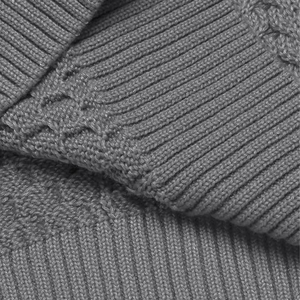 Pull à col roulé en tricot pour homme, couleur unie gris, manches longues, pull d'hiver, coupe classique, matière acrylique - Product Image 4