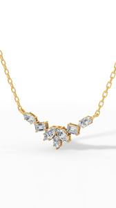 Collar de Diamantes Cultivados en Laboratorio con Corte Marquise Esmeralda, Plata 925, Oro Incoloro VVS, para Boda, Aniversario, Fiesta, con Cadena y Colgante - Product Image 5