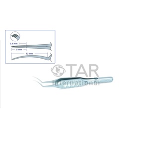 Fórceps para capsulorrexis, puntas de ejes curvos, punta de 13mm a longitud de ángulo, instrumentos médicos de cataratas oftálmicas entrelazadas dentadas - Product Image 2
