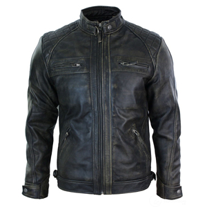 Veste en cuir d'agneau véritable pour homme, de qualité supérieure, design vintage, dernière collection, veste de motard OEM. - Product Image 5