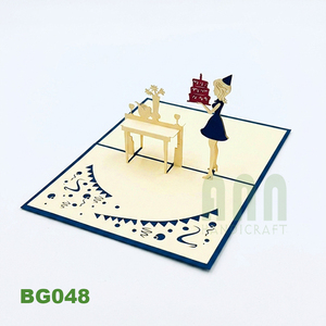 การ์ดอวยพรแบบป๊อปอัพ 3 มิติ งานฝีมือ ANN HANDICRAFT รุ่น BG048 ลายเวียดนามดั้งเดิม ทำด้วยมือ สำหรับวันเกิด วันวาเลนไทน์ ปีใหม่ และงานปาร์ตี้ต่างๆ - Product Image 6