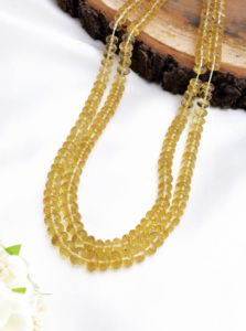 ลูกบอลควอตซ์น้ำผึ้งธรรมชาติทรงเหลี่ยมขนาด 18 นิ้ว สำหรับทำเครื่องประดับอัญมณีชั้นดี สร้อยคอ - Product Image 2