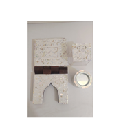 Coffret Cadeau Ramadan Arabe Personnalisable en Bois avec Incrustation Nacre, Support Coranique, Brûleur à Bakhoor et Plateau de Sécurité