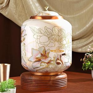 Réservoir d'eau en cuivre de qualité supérieure Meena Work avec robinet en laiton |   Distributeur de liquide en cuivre Matka à motif floral traditionnel - Product Image 5
