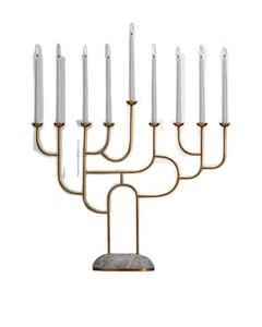 Candelabro de 9 Brazos para Sinagoga o Templo, Menorah Decorativa para Hogar, Villas, Iluminación de Mesa, Portavelas de Hanukkah - Product Image 2