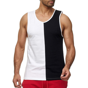 <b>Men's</b> Solid Knitted Tank Top O-Neck Casual Sleeveless <b>Vest</b> 100% Cotton Breathable <b>White</b> Black - Product Image 1