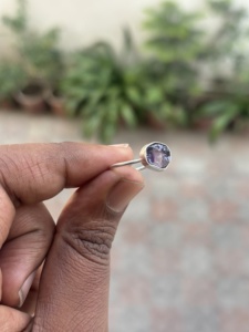 Raw Amethyst <b>Ring</b> in Prong <b>Set</b> Sterling <b>Silver</b> Handmade Stone <b>Ring</b> February Birthstone Jewelry Elegant Amethyst Statement <b>Ring</b> - Product Image 3