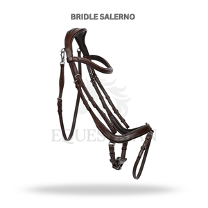 Bridon SALERNO pleine taille pour l'équitation anglaise, confort optimal pour le cheval - Product Image 2