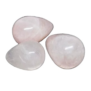 Vente en gros de pierres naturelles en cristal de quartz rose Oeuf Petite taille Reiki Roches Minéraux AGATE Pierre précieuse Rose Jade Coeur Motif Chakra - Product Image 3