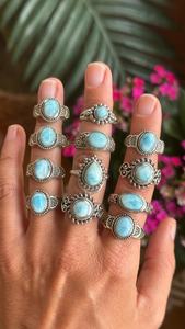 Larimar <b>Silver</b> Ring 925 Sterling <b>Silver</b> Ring <b>Solid</b> 925 Sterling <b>Silver</b> - Product Image 3