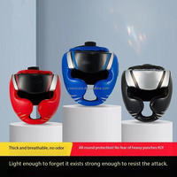 Masque facial en cuir véritable, protège-tête d'entraînement, casque de kick-boxing, casque de sparring, Muay Thai, durable, respirant, écologique