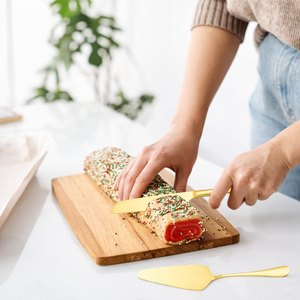 Ensemble de couteau et de spatule à gâteau de mariage moderne haut de gamme avec finition miroir, outils de découpe multifonctionnels en acier inoxydable - Product Image 2
